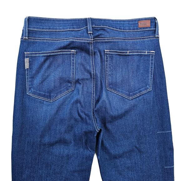 Plus Size 32 PAIGE Jeans Hoxton Skinny Ankle Dark Wash Stretch Denim Crop - Picture 9 of 10
